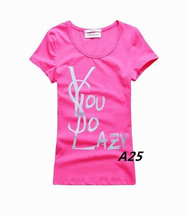 YSL short round collar T woman S-XL-238